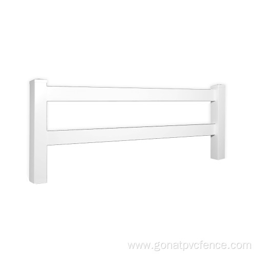 2 Rail White Vinyl Ranch Rail Horse Fence